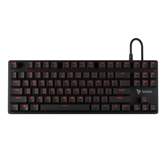 Savio Tempest RX Outemu Red EN, Gaming Keyboard, svart