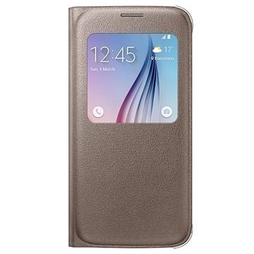 Samsung Galaxy S6 S-View Flip Cover, Gold