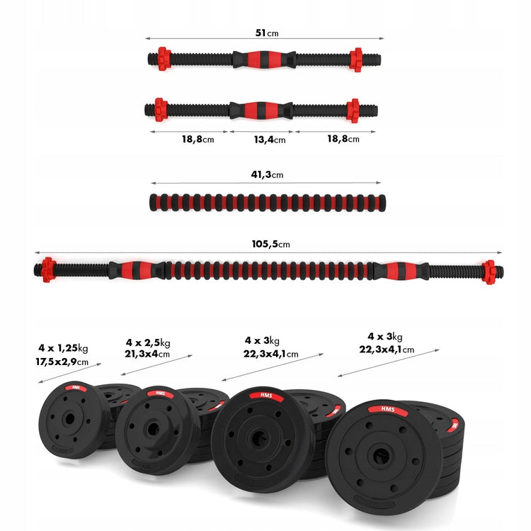 Set of bars and weights HMS SGP, 40 kg