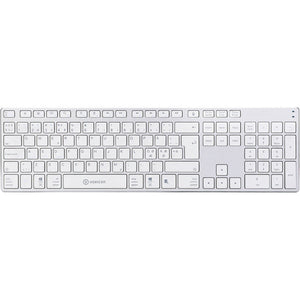 Voxicon DK-290B-WHT Bluetooth Nordic Keyboard, Silver, White