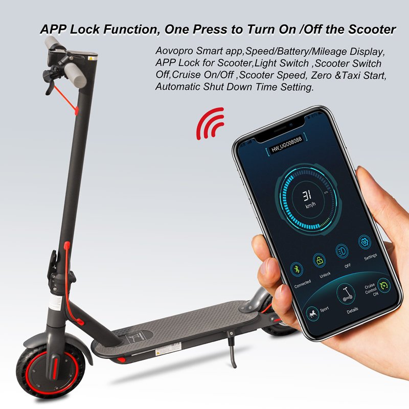 Aovopro M365 Electric Scooter Pro ES80, Black