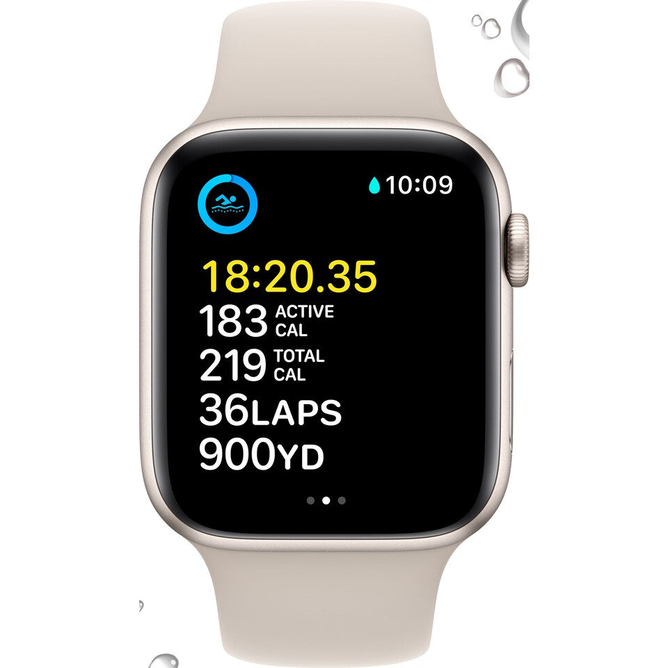 Apple Watch SE GPS+Cellular 44 mm Starlight aluminiumfodral (andra generationen)