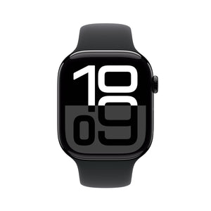 Apple Watch Series 10 46mm GPS Jet Black Aluminum Case with Black Sport Band M/L