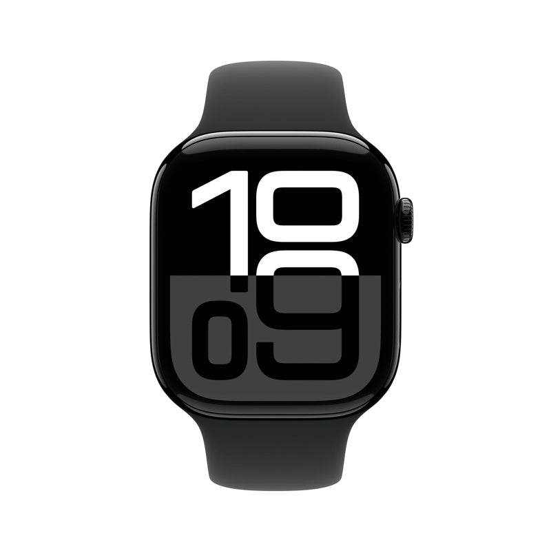 Apple Watch Series 10 46mm GPS Jet Black Aluminum Case with Black Sport Band M/L