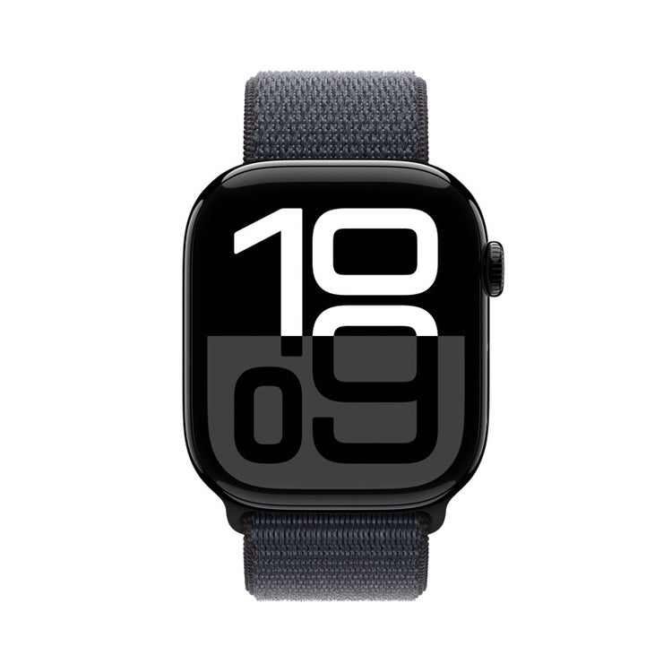 Apple Watch Series 10 GPS + Cellular 46mm Mirror Black Aluminum Case with Inky Sport Loop MWY53