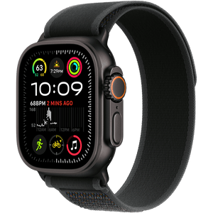 Apple Watch Ultra 2, 49mm Black Titanium with Black Trail Loop, M/L