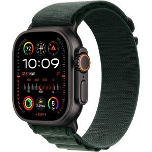 Apple Watch Ultra 2 49mm Black Titanium Dark Green Alpine Loop S-size