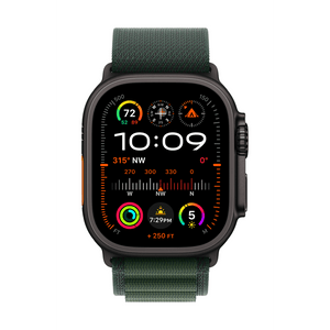 Apple Watch Ultra 2 49mm Black Titanium Dark Green Alpine Loop S-size