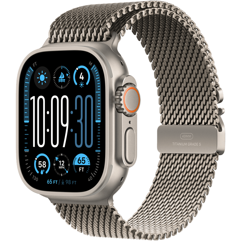 Apple Watch Ultra 2 49mm Natural Titanium with Natural Milanese Loop