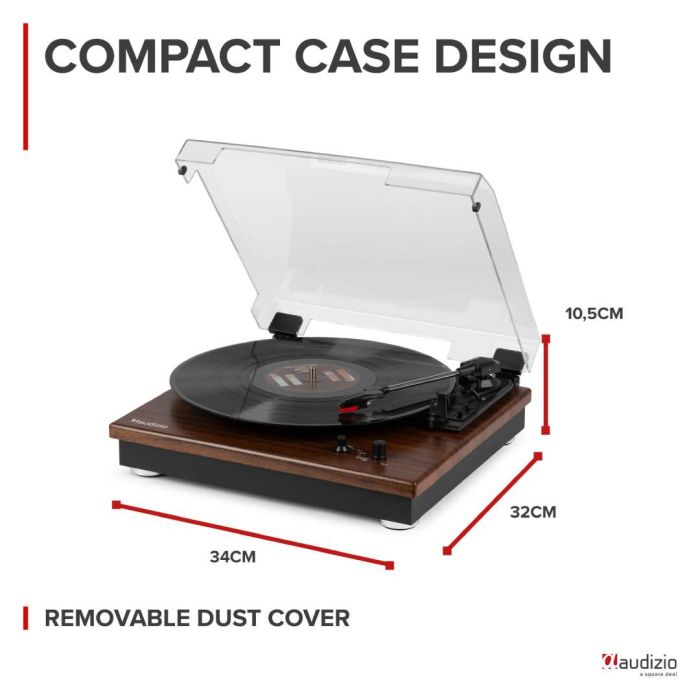 Audizio RP112D levysoitin Bluetooth-sisään-/ulostulolla, tummanpuu