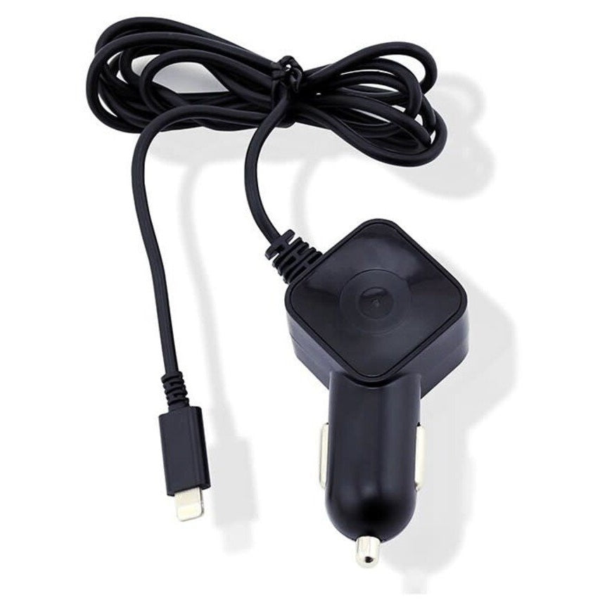 Muvit iO Micro USB Car Charger 1A Black with 1.5m Coiled Cable