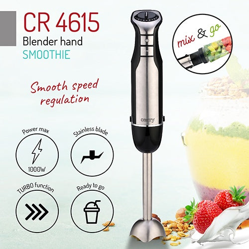 Hand blender Camry Smoothie CR 4615, black/stainless steel