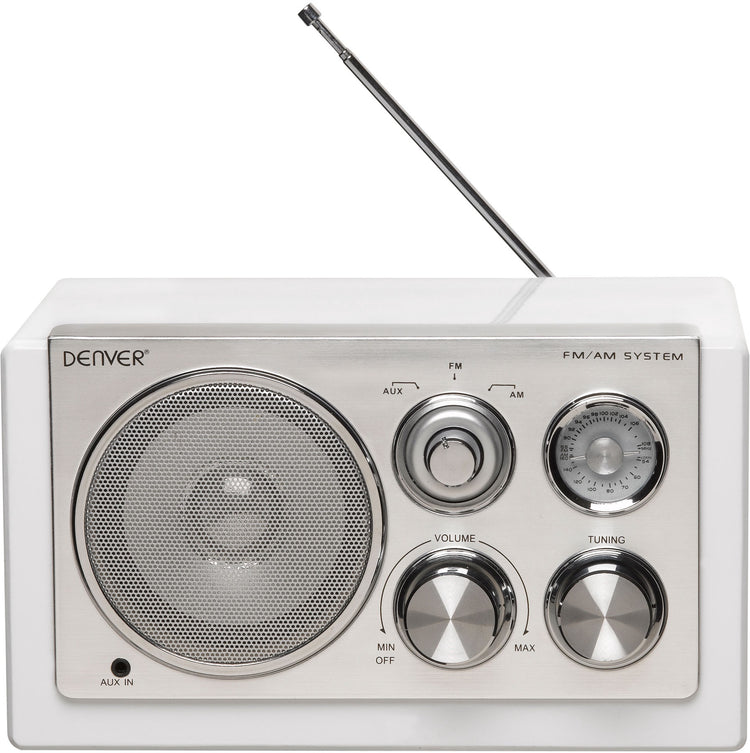 Denver Portable Radio Receiver, White