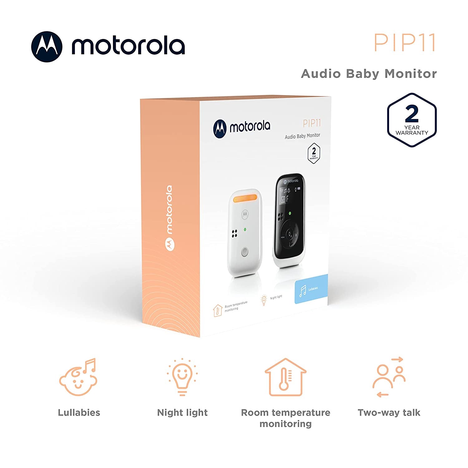 Baby monitor Motorola PIP11, white/black
