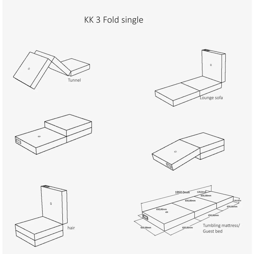 By KlipKlap KK 3 Fold Single Blue Grey w. Grey