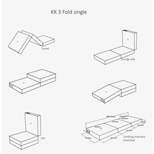 By KlipKlap KK 3 Fold Single Blue Grey w. Grey