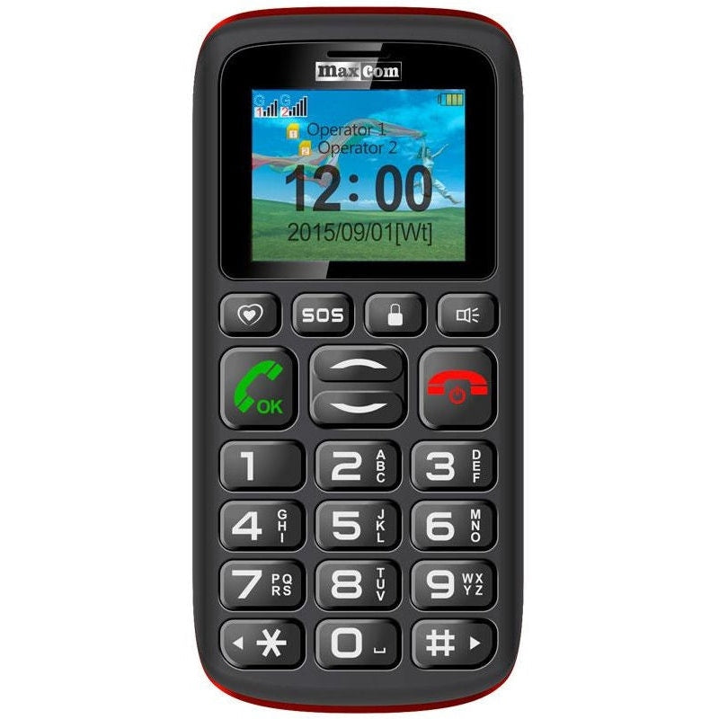 Maxcom MM428 Push-button Phone, Black/Red