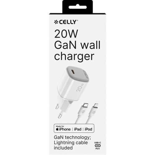 Celly 20W Charger and Lightning Cable