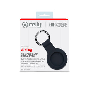 Celly Silicone AirTag Case, Black