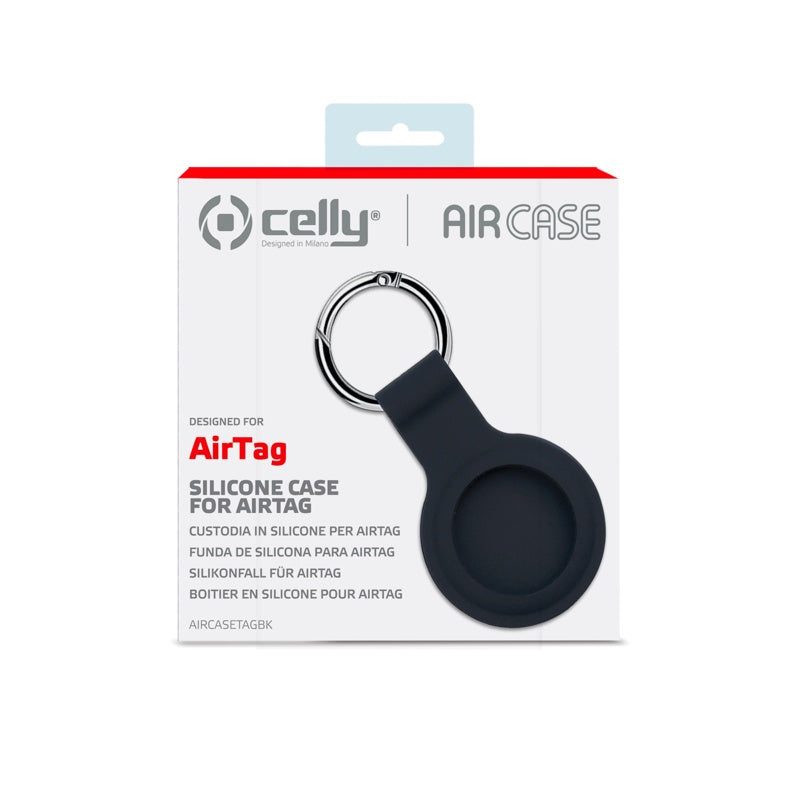 Celly Silicone AirTag Case, Black