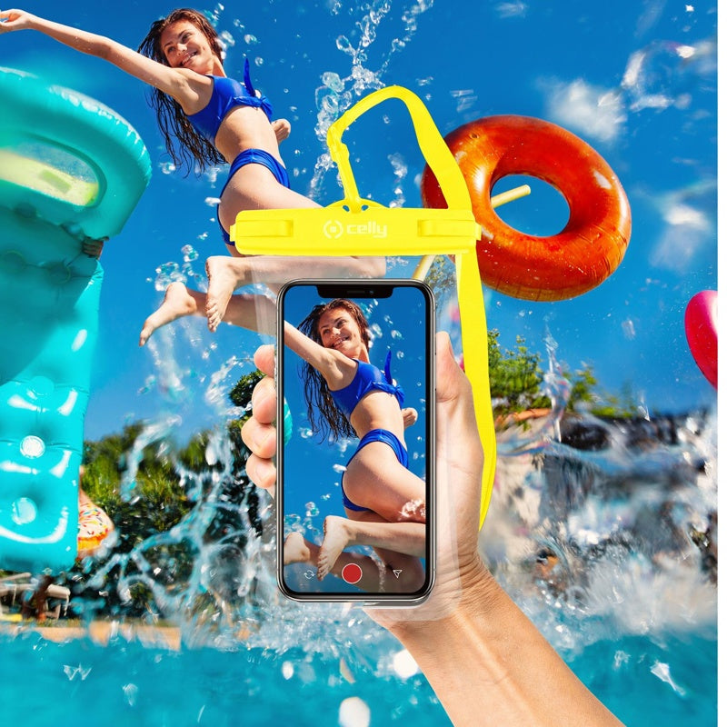 Celly Touchbag Waterproof Protective Pouch, Yellow