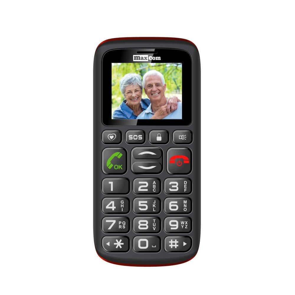 Maxcom MM428 Push-button Phone, Black/Red