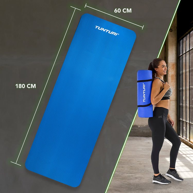 Tunturi Fitnessmat NBR Yoga and Fitness Mat, Blue