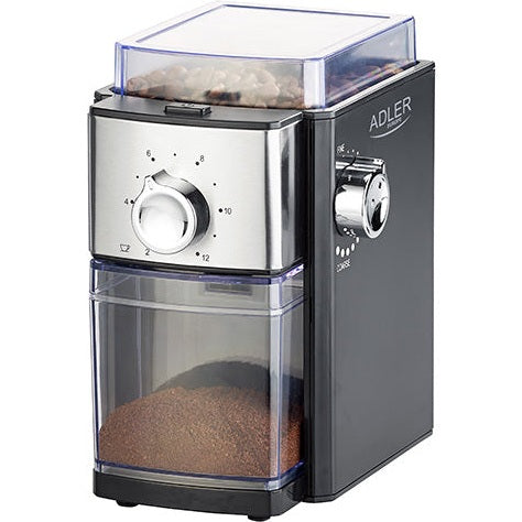 Coffee grinder Adler 4448, transparent/silver/black