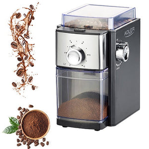 Coffee grinder Adler 4448, transparent/silver/black