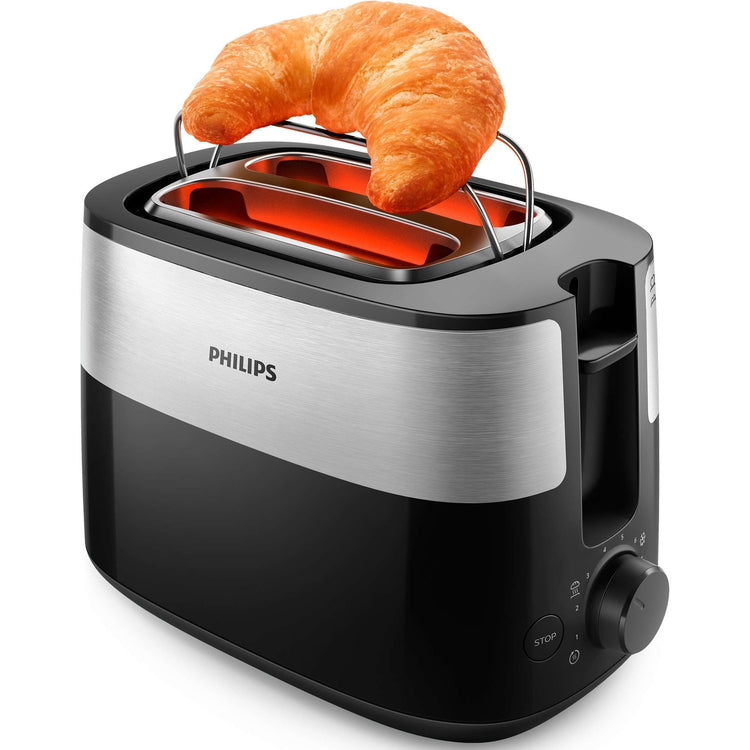 Philips Daily Collection HD2516/90 Toaster, black/stainless steel