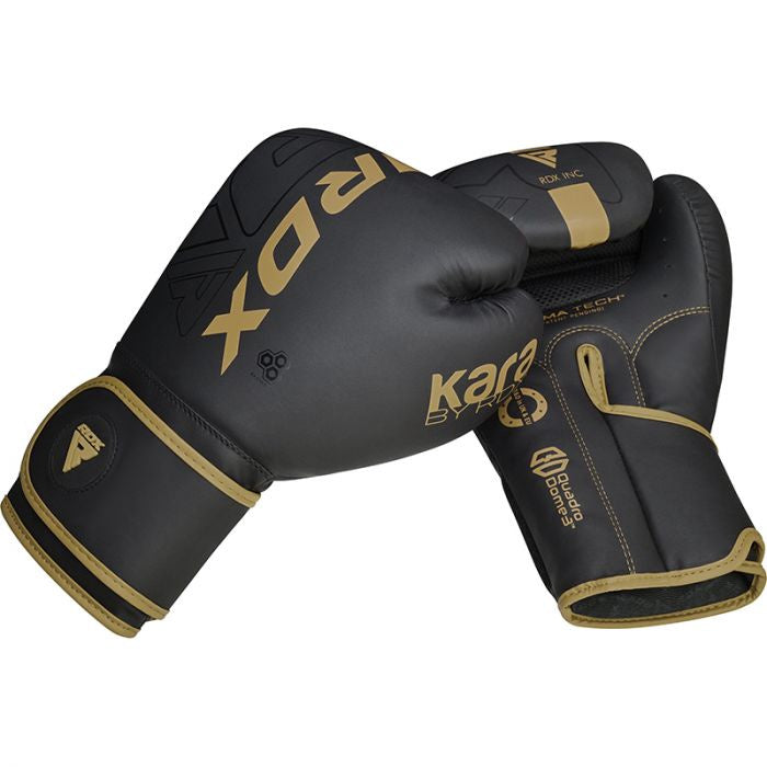 Boxing gloves RDX F6 Matte BGR-F6MGL-12OZ, gold/black, 12 oz