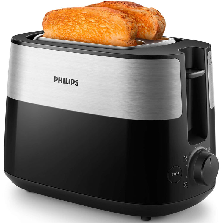 Philips Daily Collection HD2516/90 Toaster, black/stainless steel