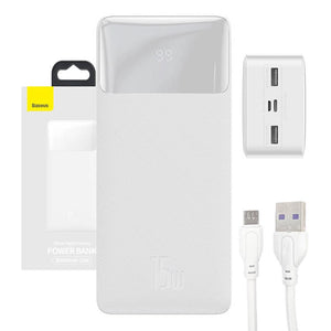 Baseus Powerbank Bipow 30000mAh, 2xUSB, USB-C, 15W White