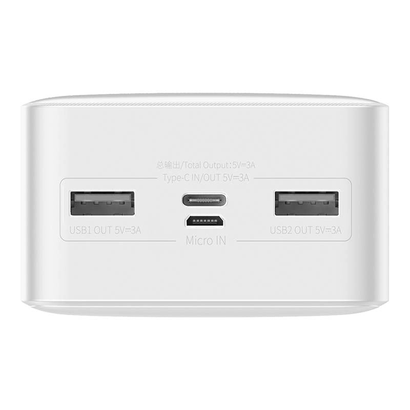 Baseus Powerbank Bipow 30000mAh, 2xUSB, USB-C, 15W White