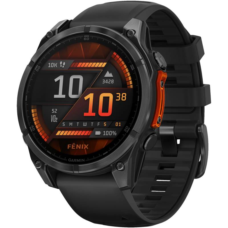 Garmin Fenix 8 47 AMOLED Black Silicone Band SG