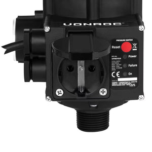 Vonroc Pressure Switch for Home and Garden, Plug & Play, Max. 1100W
