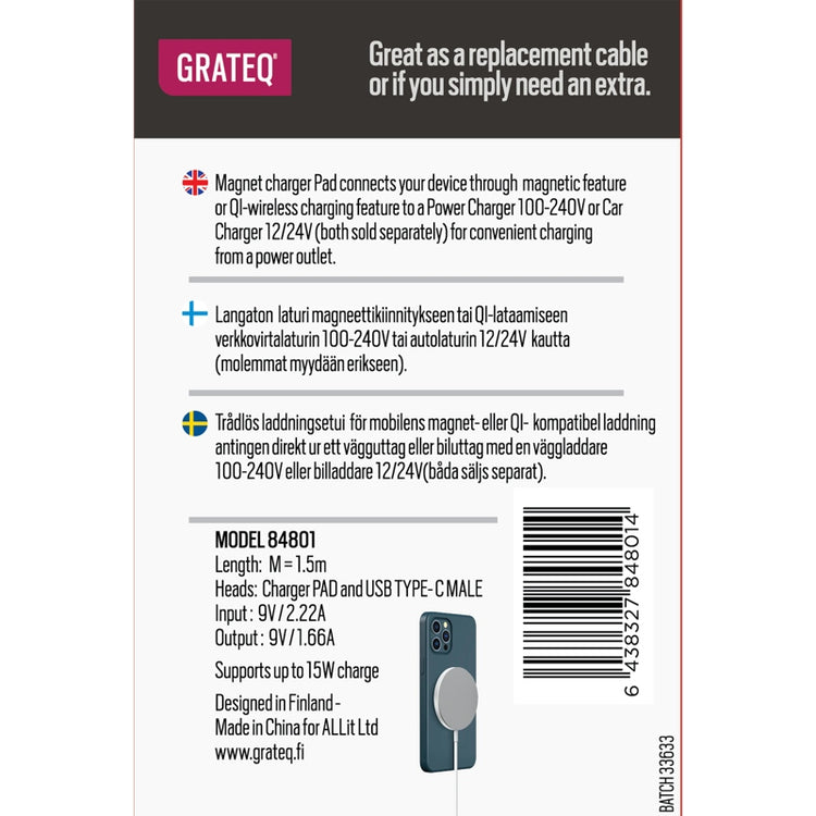 Grateq 15 W magnetic charger