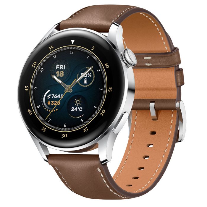 HUAWEI WATCH 3 LTE BLACK WITH BROWN LEATHER STRAP