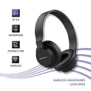 Wireless headphones Qoltec Loud Wave, Black