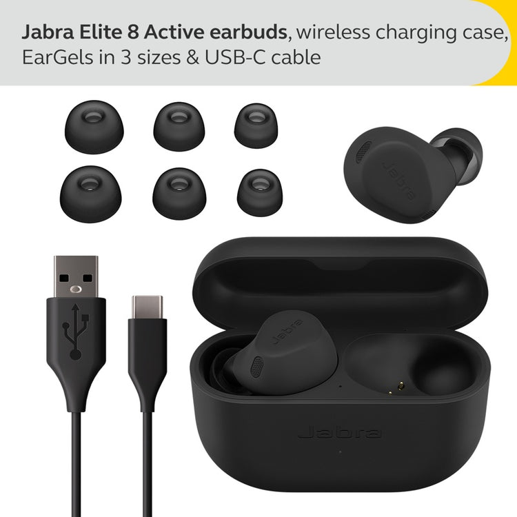 Jabra Elite 8 Active Noise Cancelling Earbuds, Black