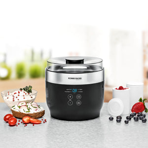 Rommelsbacher Yogurt & Cream Cheese Maker JG 80 Jona, Black/Silver