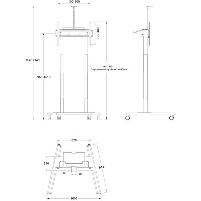 Multibrackets M Motorized Floorstand 60kg, Black