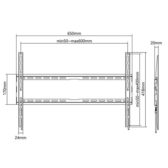 Prokord 37" to 80" TV mount, Black