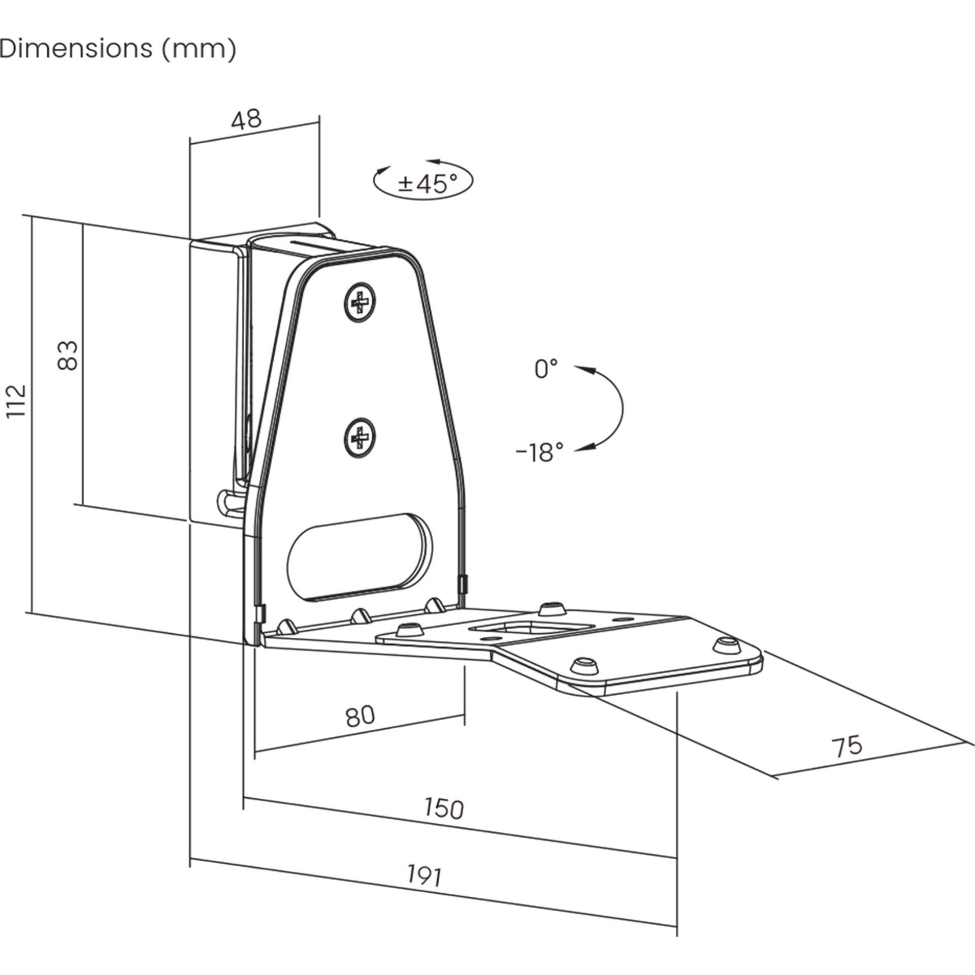 Prokord Wall Mount for Sonos Era 300, Black