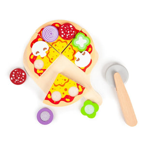 Wooden Toy Pizza Oven with Kitchen Utensils