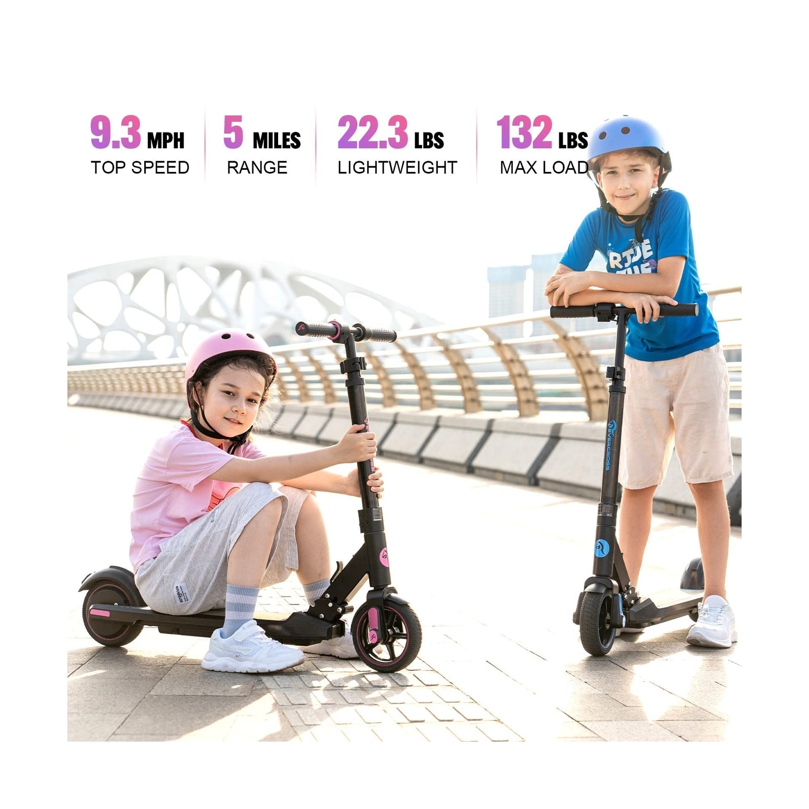 Evercross EV06C Electric Scooter, Foldable Electric Scooter for Kids 6-12