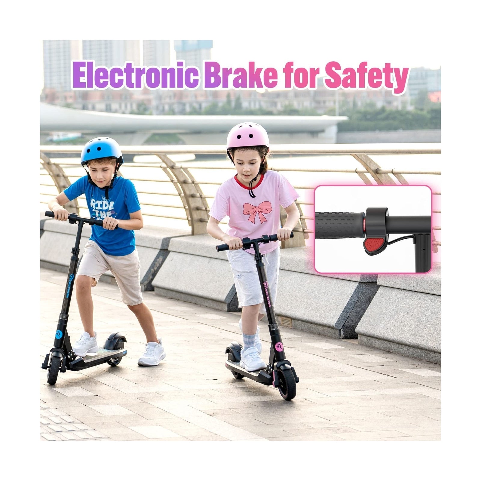 Evercross EV06C Electric Scooter, Foldable Electric Scooter for Kids 6-12
