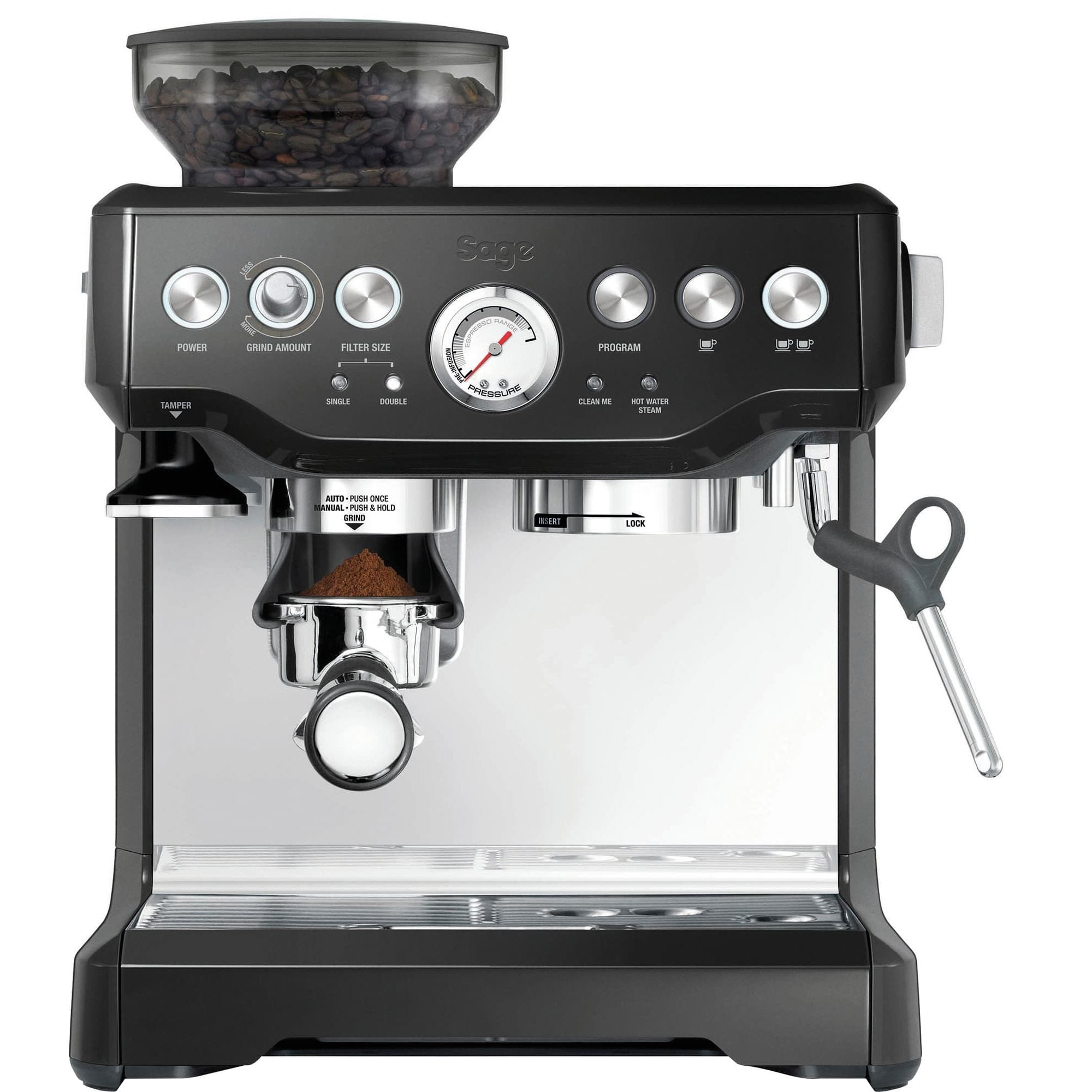 Sage SES875BKS Barista Express Espresso Machine, Black Sesame