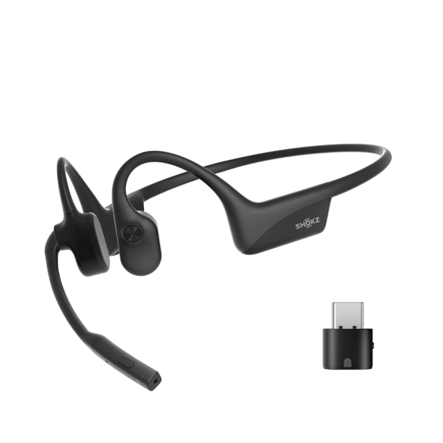 Shokz OpenComm2 UC Wireless Bluetooth Bone Conduction Headset with USB-C adapter