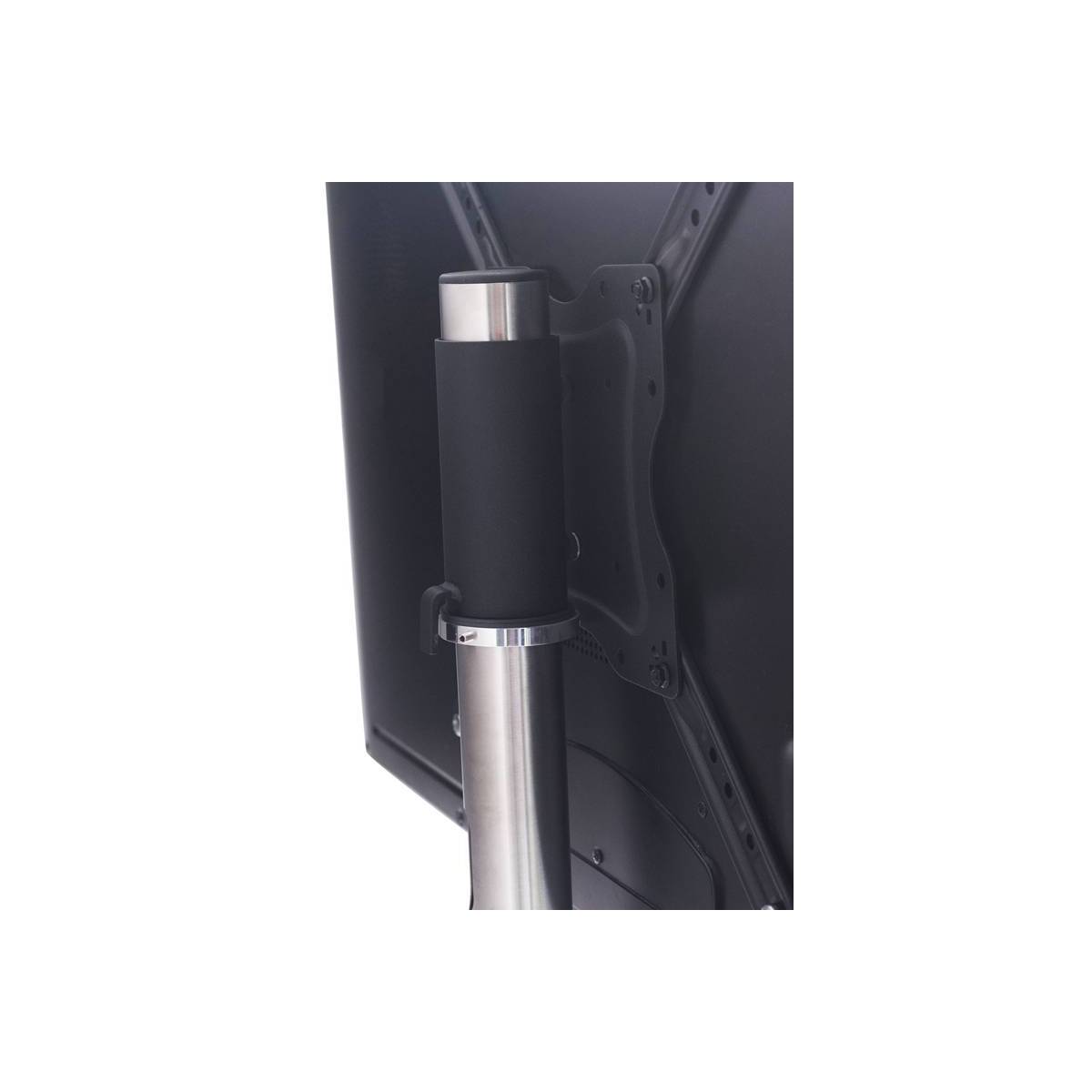 Sinox TV Stand with Wheels and Swivel Top, Silver Alu 26"-55"